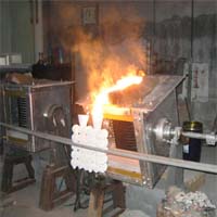 What is the function of induction melting furnace yoke?